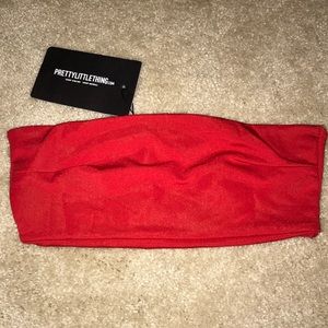 Red Mix and Match Bandeau Bikini Top